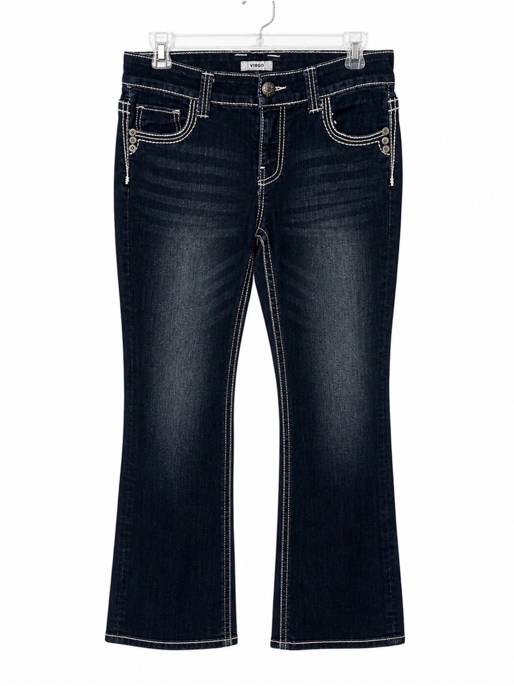 Daytrip Dark Indigo Virgo Bootcut Jeans with Contrast Stitching Stretch